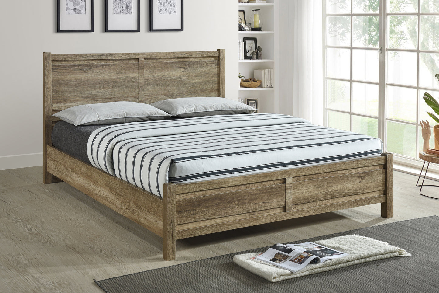 Cielo Natural Wood Like MDF Bed With Strong Legs in Multiple Size & Colour