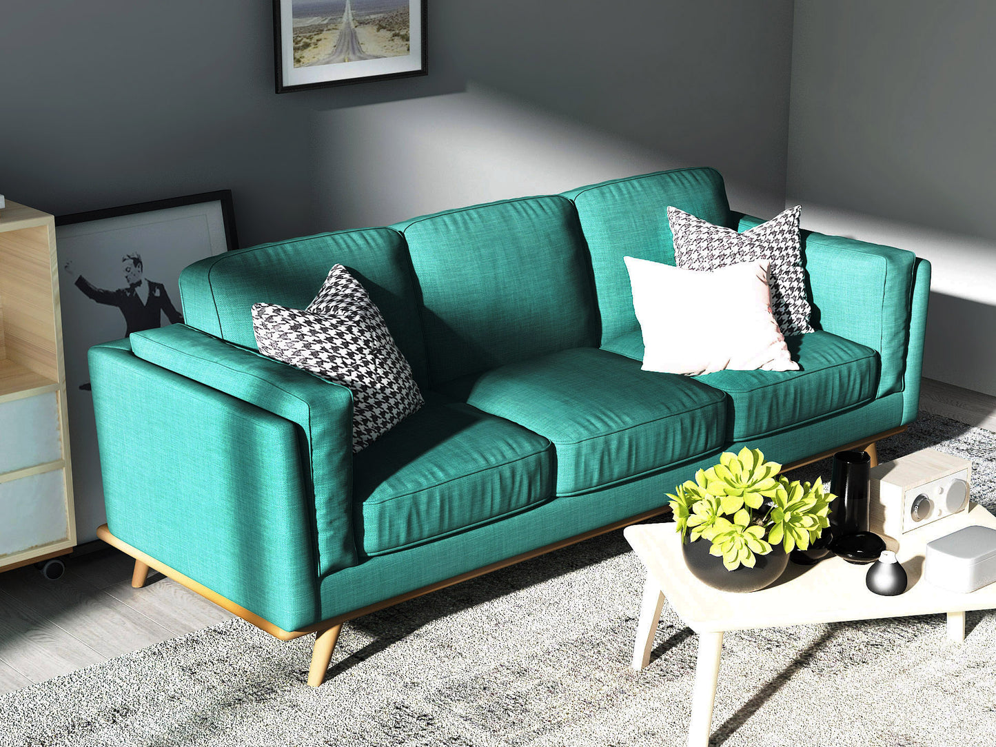 York 3 Seater Armchair Sofa Modern Lounge In Multiple Colour