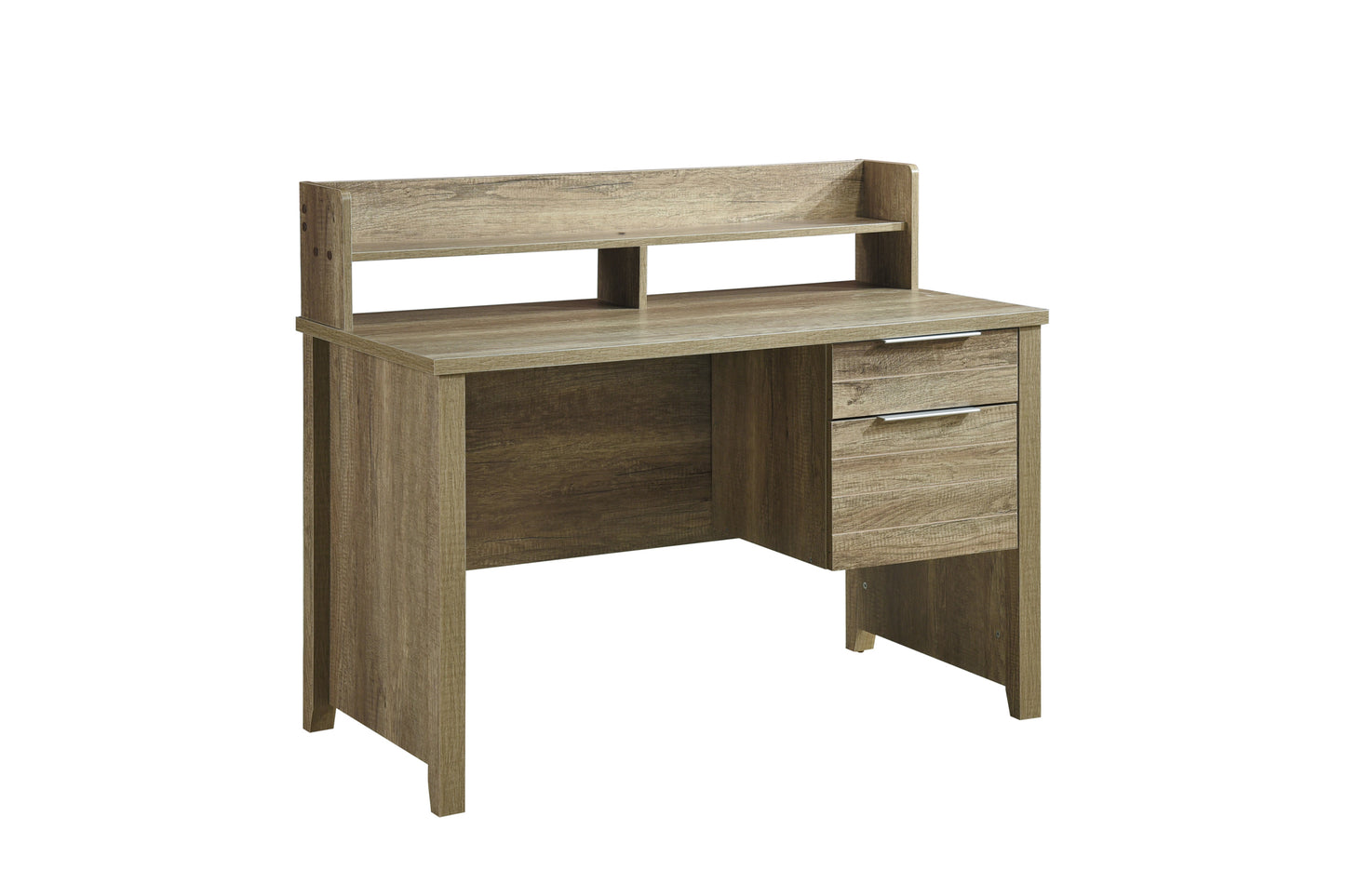 Cielo 2 Drawers Natural Wood Like MDF Study Desk with Pole Legs