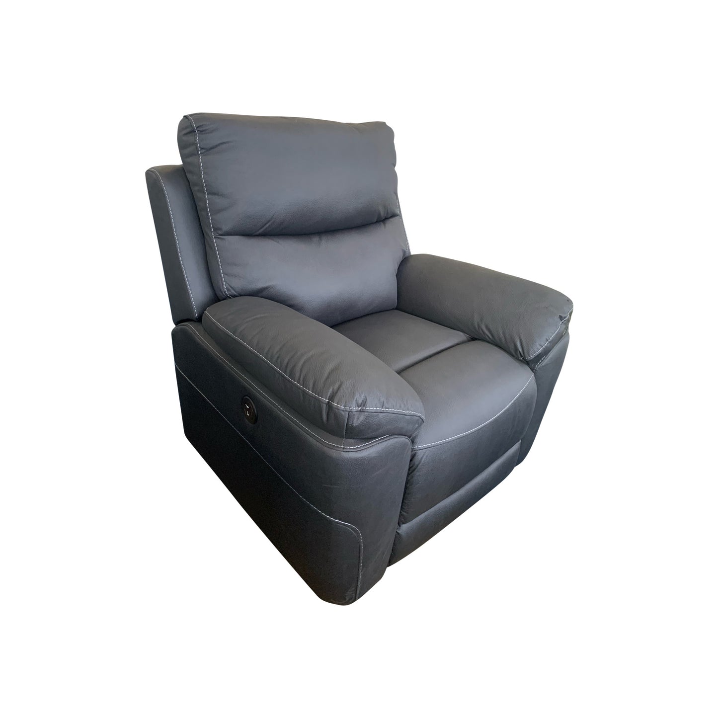 Finlay Charcoal 1R Finest Fabric Electric Recliner Feature Multi Positions Ultra Cushioned USB Outlets