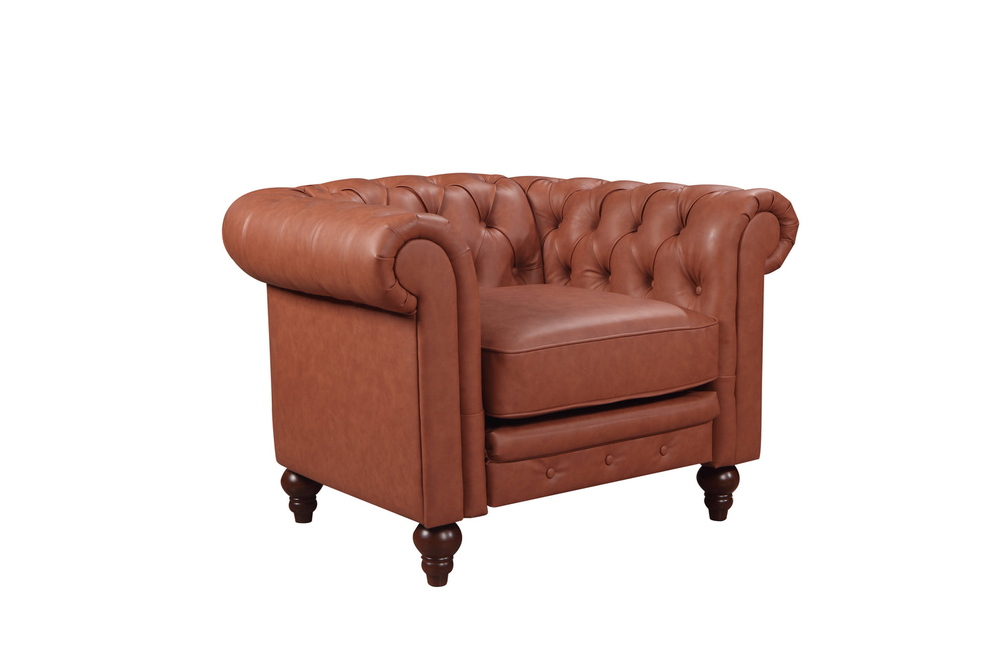 Madeline 1S Brown Colour Premium PU Leather Sofa