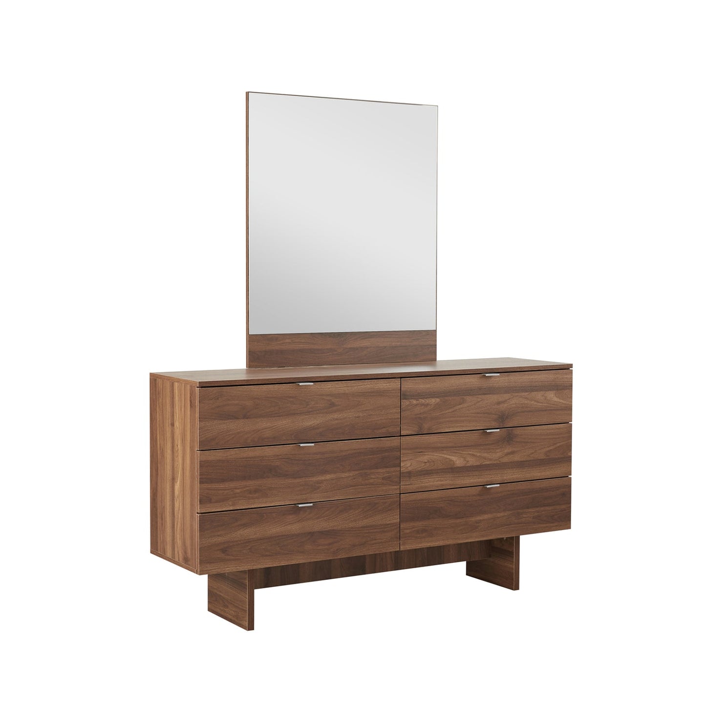 Myles Dresser Mirror MDF Board with 6 Drawers Slim Metal Handles