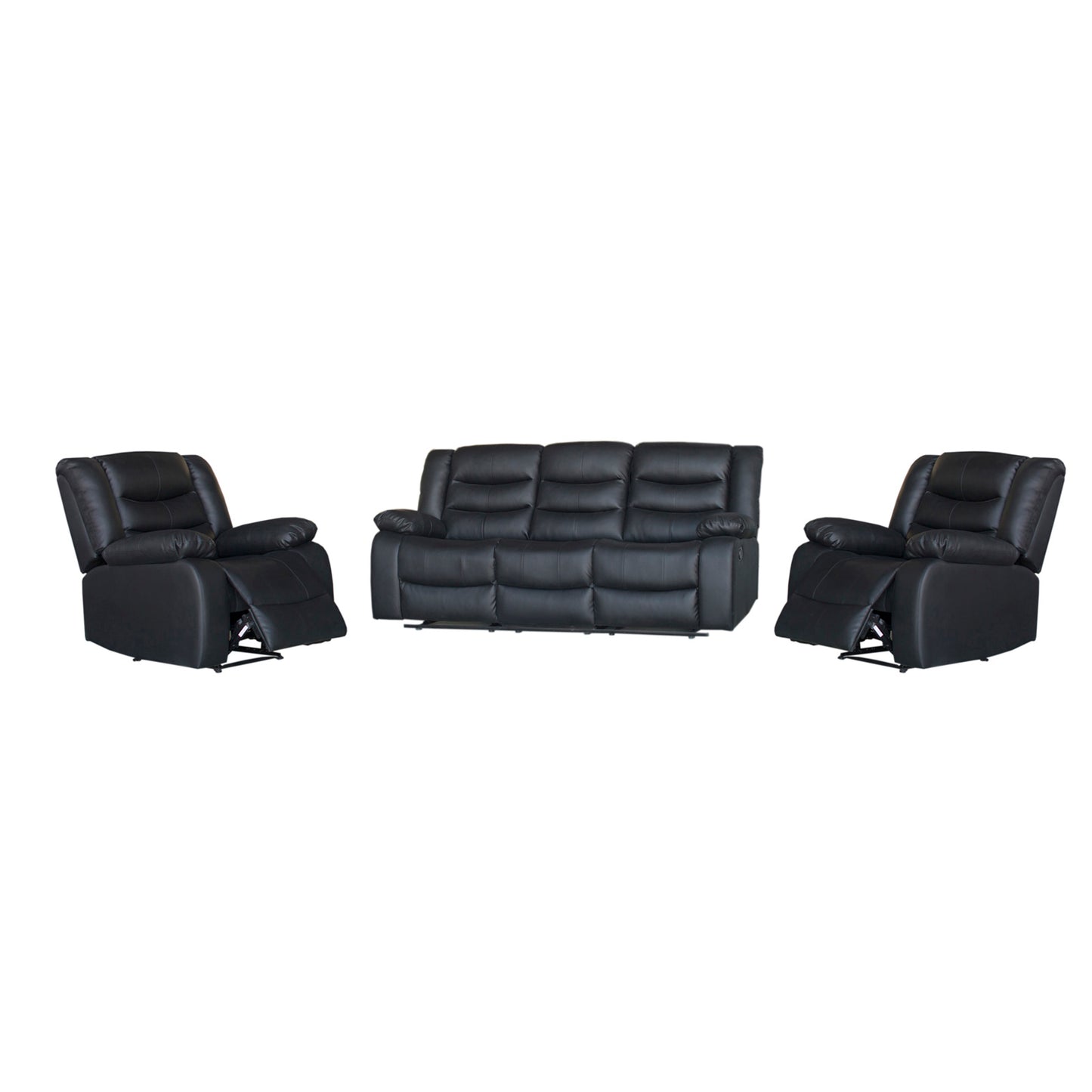 Fantasy 3+2+1 Seater Recliner Sofa In Faux Leather Lounge Wooden Frame Couch In Multiple Colour