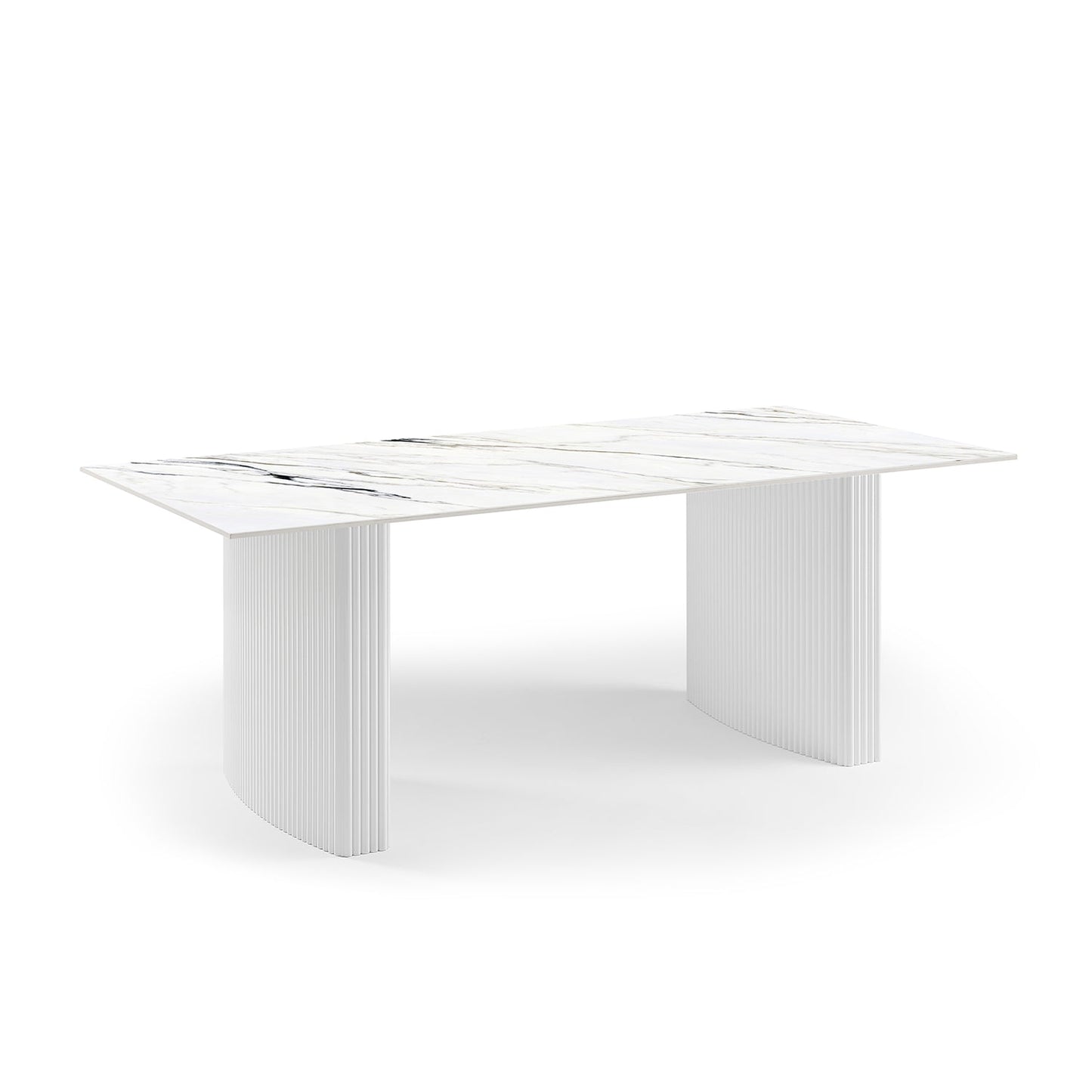 Scarlet Dining Table Sintered Stone Top MDF Table Base High Gloss Paint