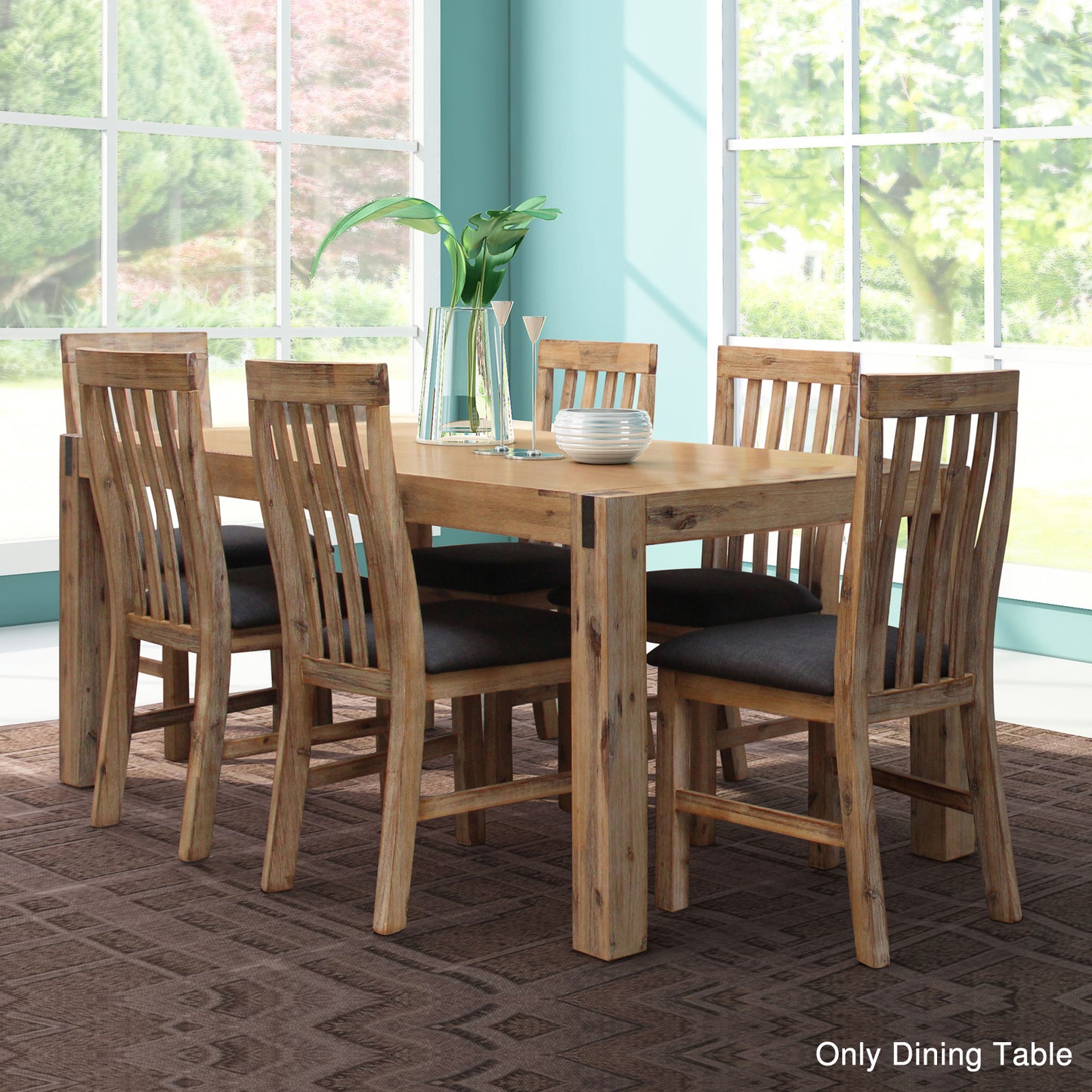 Nowra Solid Acacia Timber Dining Table In Multiple Size & Colour