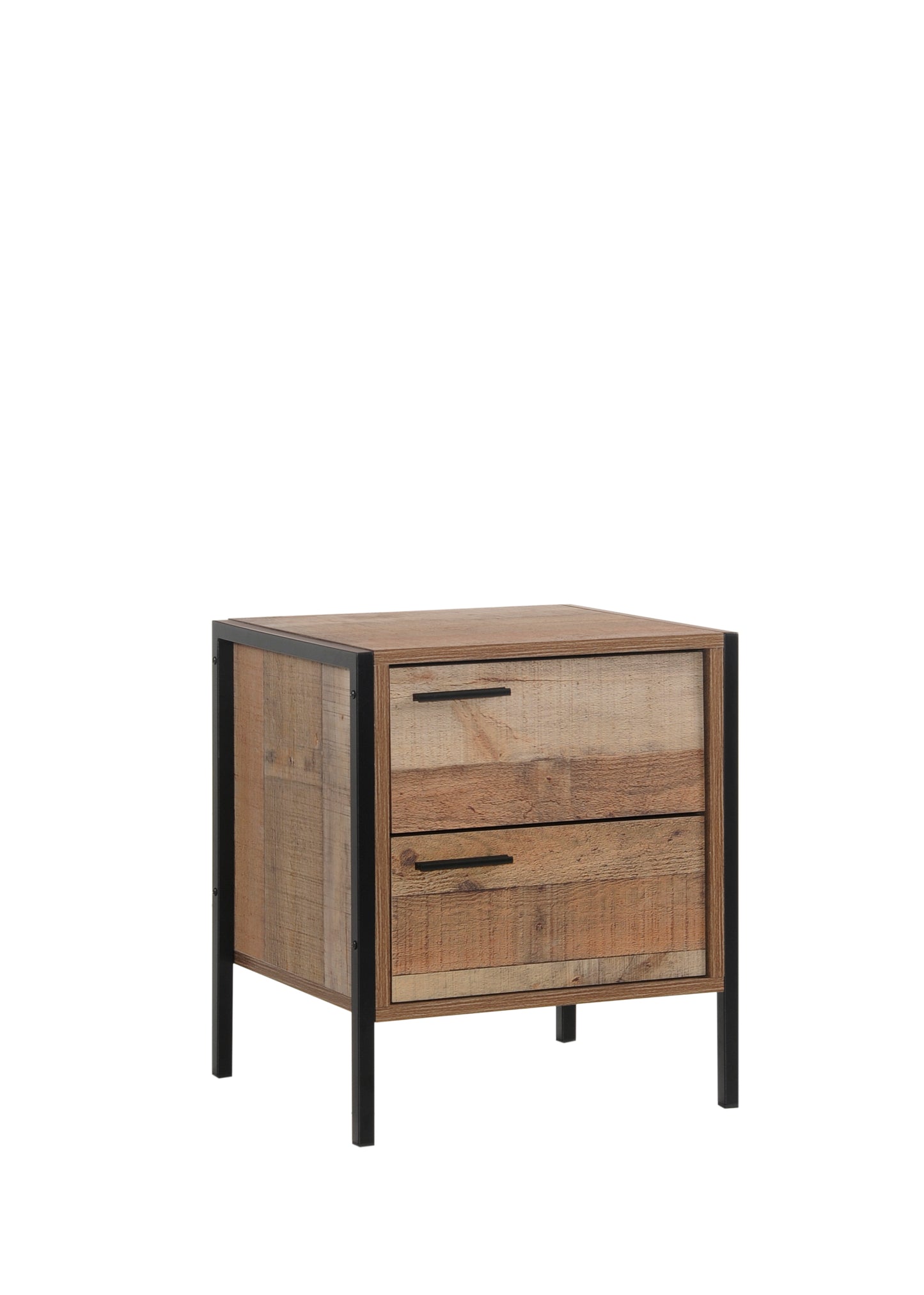 Mascot 2 Drawers Particle Board Bedside Table Night Stand In Oak Colour