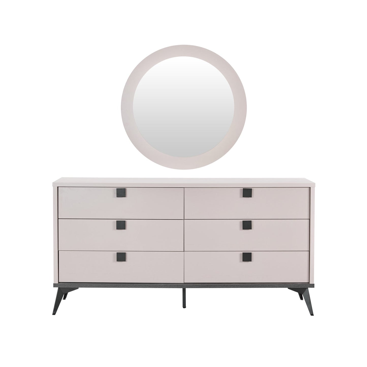 Maxwell Dresser MDF Melamine Finishing 6 Drawers Metal Handles Legs