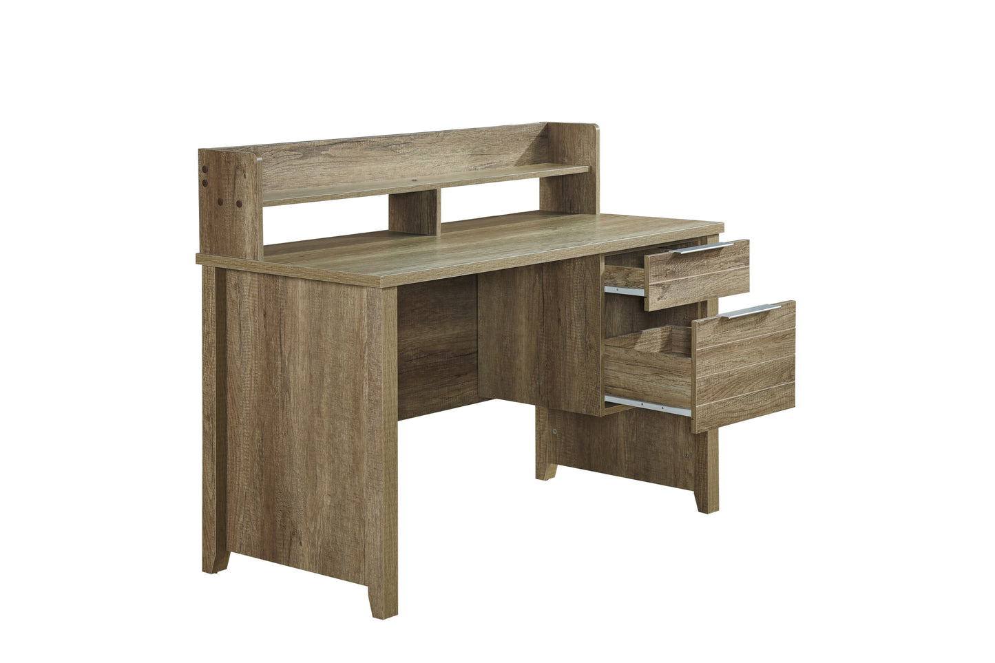 Cielo 2 Drawers Natural Wood Like MDF Study Desk with Pole Legs