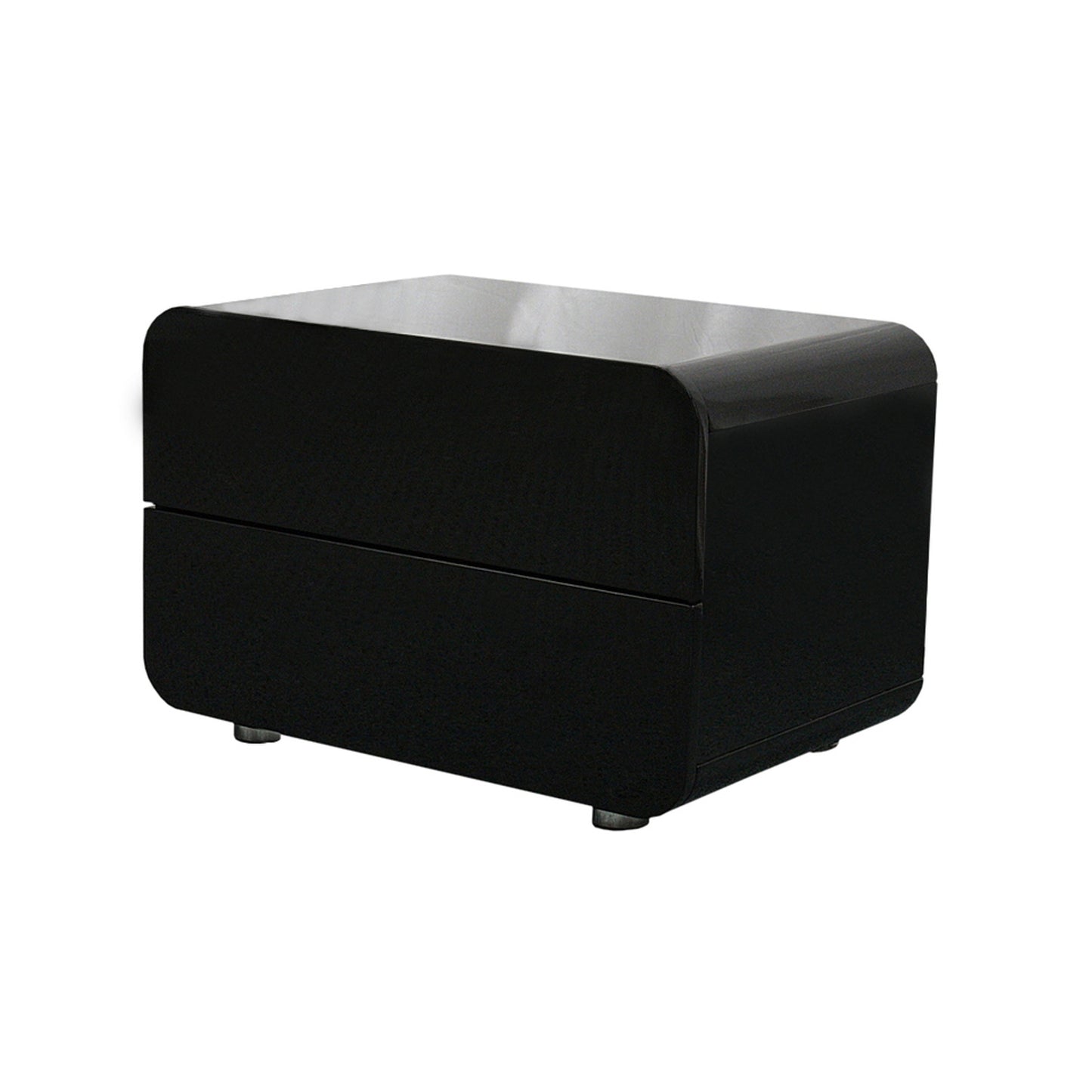 Prado Gloss MDF Black Bedside Table