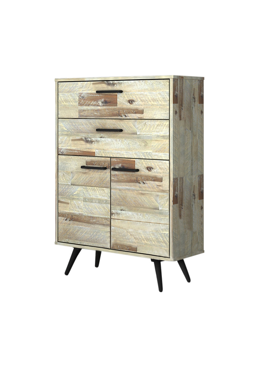 Altona 4 Drawers Acacia Wood Tallboy in Rustic Look