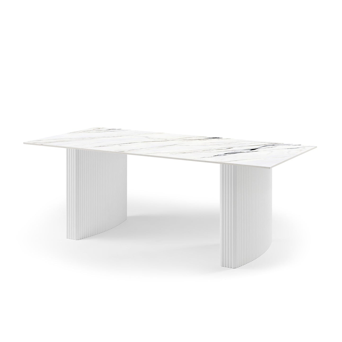Scarlet Dining Table Sintered Stone Top MDF Table Base High Gloss Paint