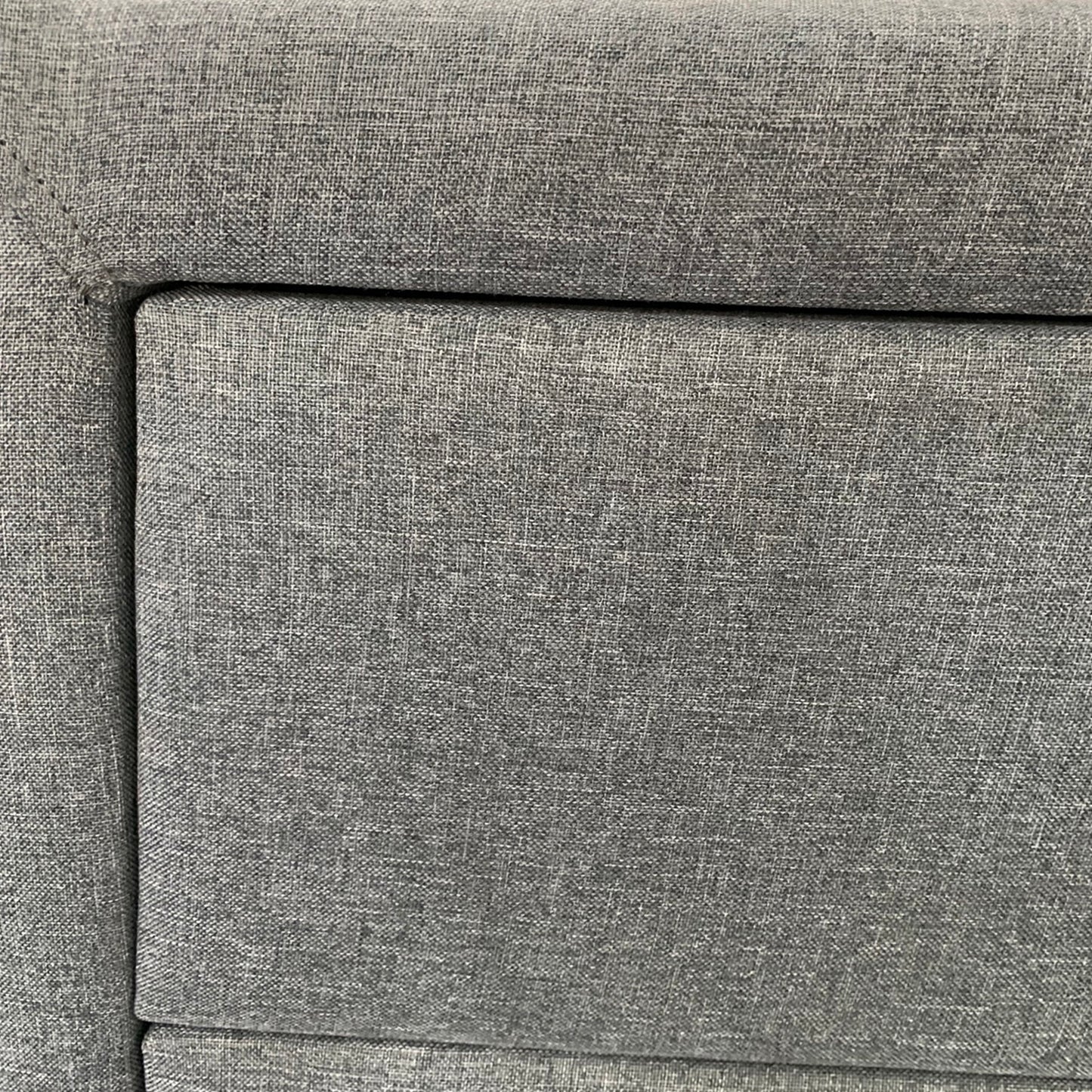 Megan Two Drawers Bedside Table Upholstery Fabric in Light Grey Colour