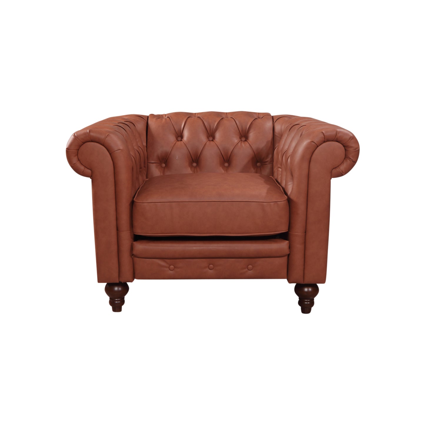 Madeline 1S Brown Colour Premium PU Leather Sofa