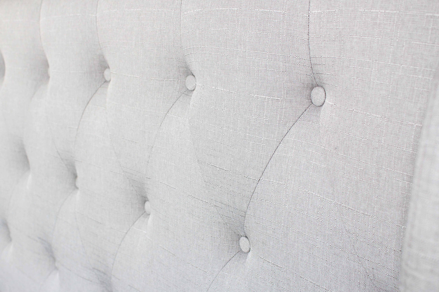 Paris Quality Linen Fabric Upholstered Wing Bed Frame with Detailing High Bedhead