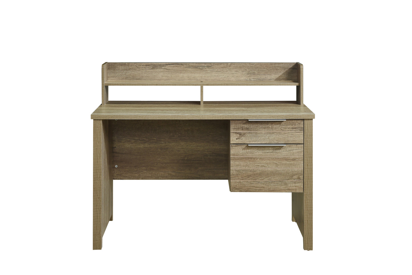 Cielo 2 Drawers Natural Wood Like MDF Study Desk with Pole Legs