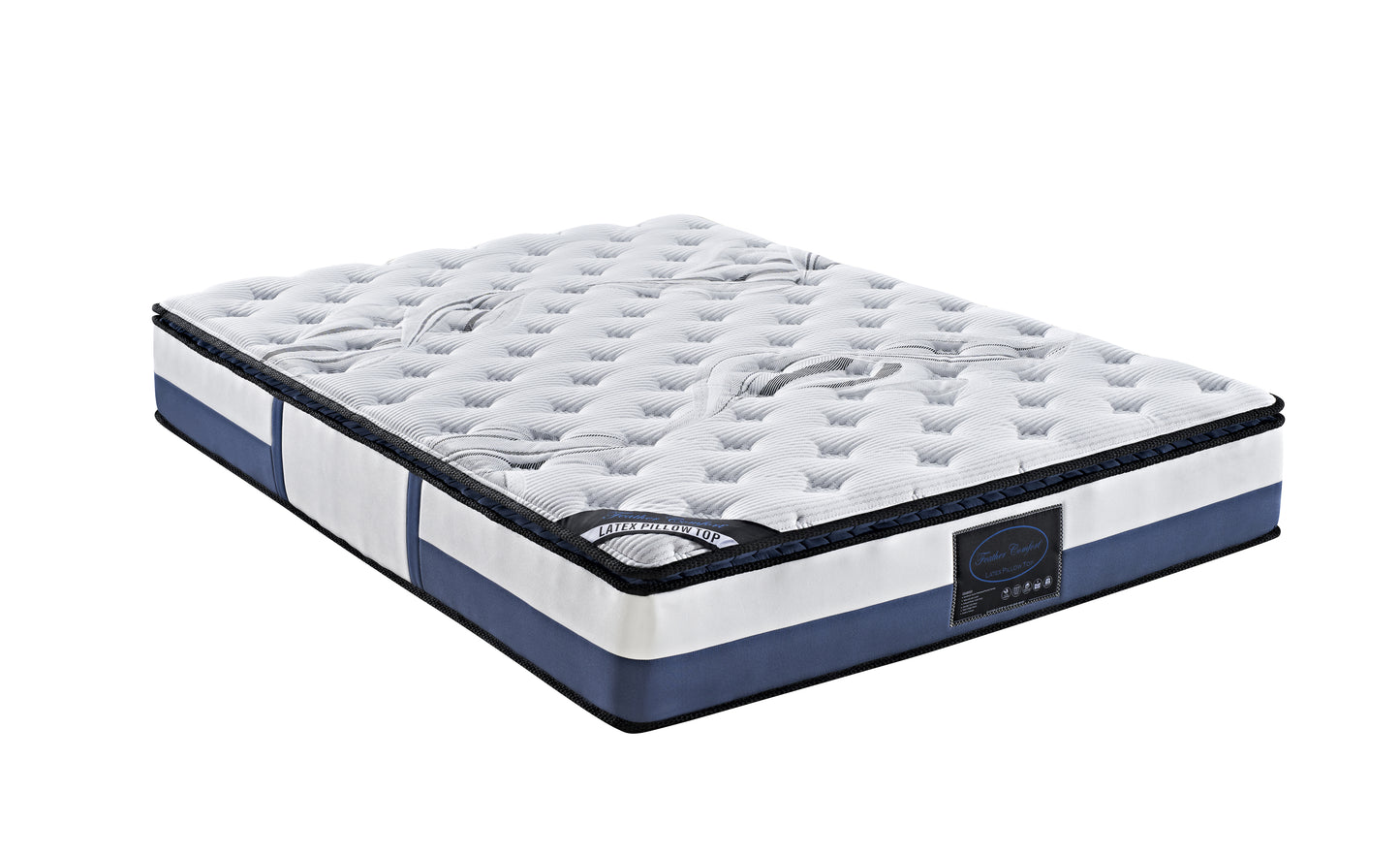 100% Natural Latex Layer Pillow Top Pocket Spring Medium Firm Mattress