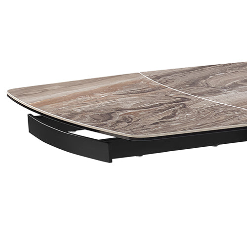 Venus Extendable Dining Table MDF Ceramic Glass Table Top Decorative Stripe