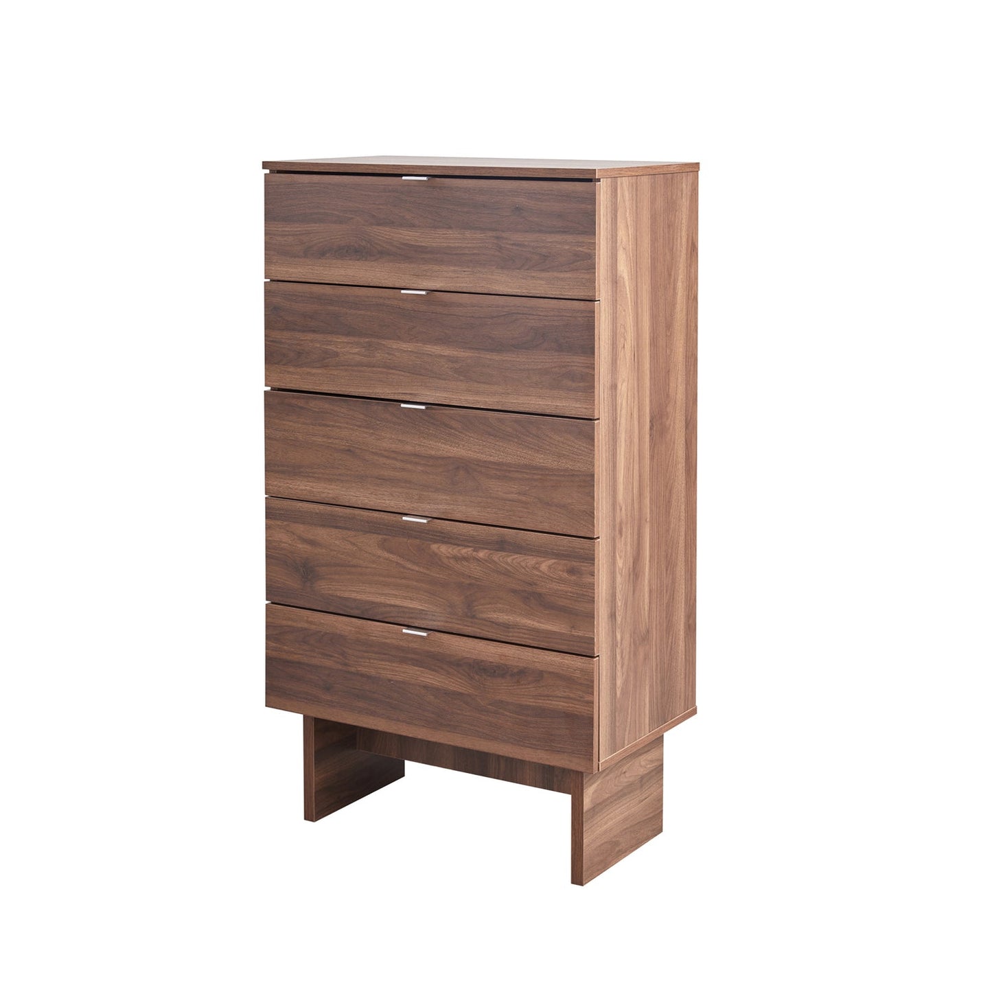 Myles MDF Board Tallboy with Melamine Finishing 5 Drawers Slim Metal Handles