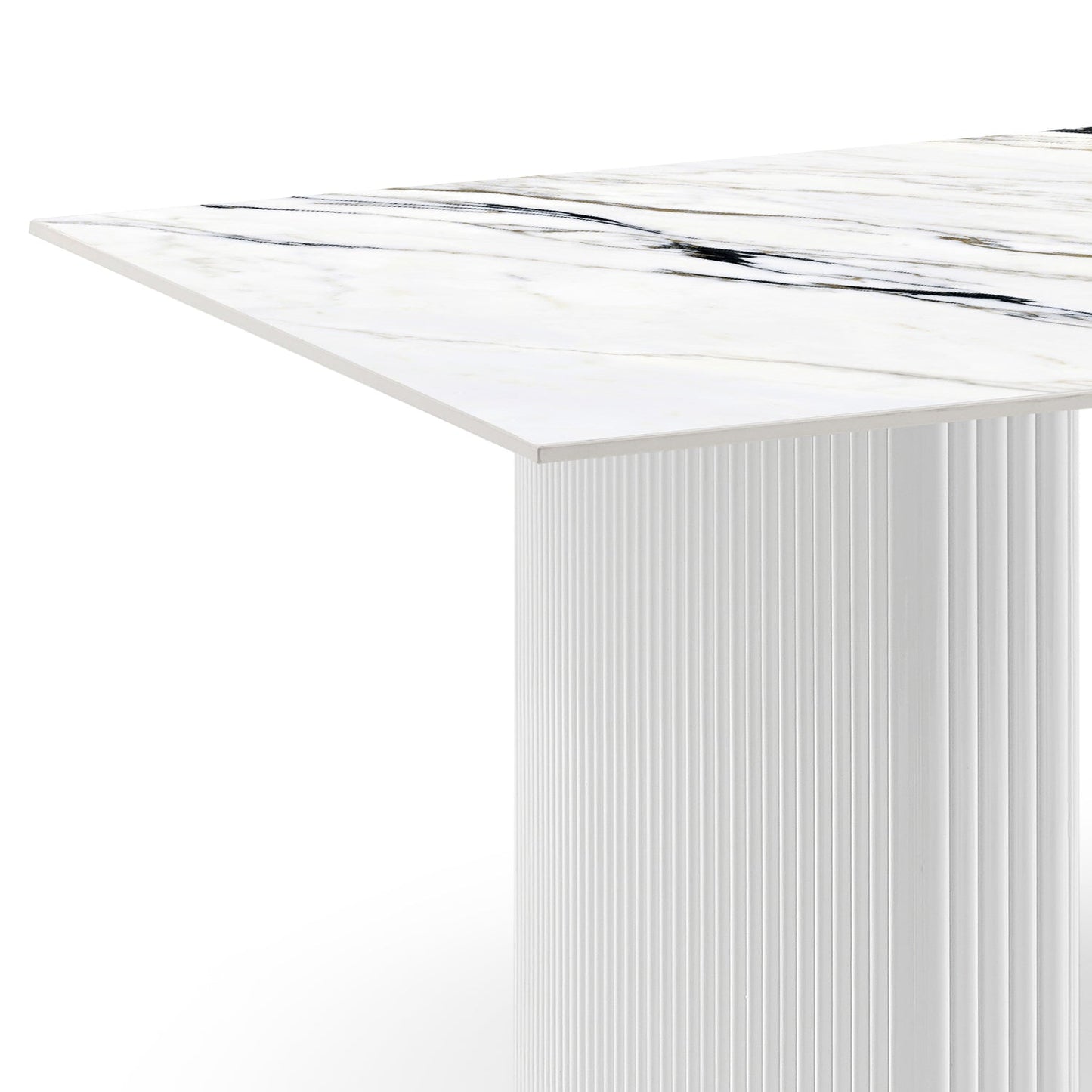 Scarlet Dining Table Sintered Stone Top MDF Table Base High Gloss Paint