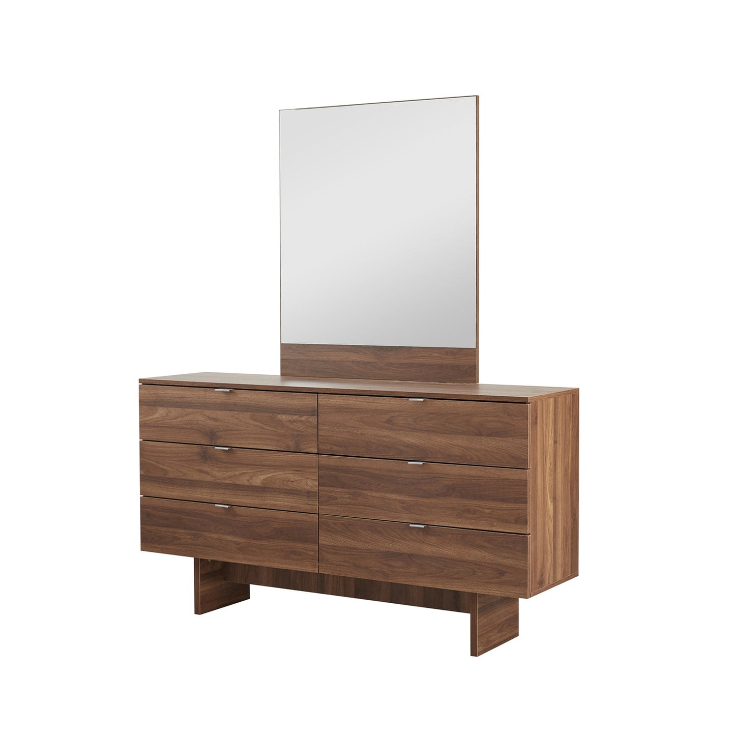Myles Dresser Mirror MDF Board with 6 Drawers Slim Metal Handles