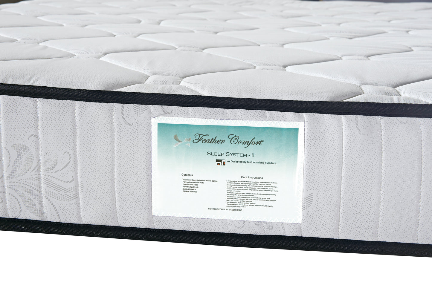 Non-Woven Damask Fabric 6 turn Pocket Coil Spring and Foam Sleep System 2 Mattress