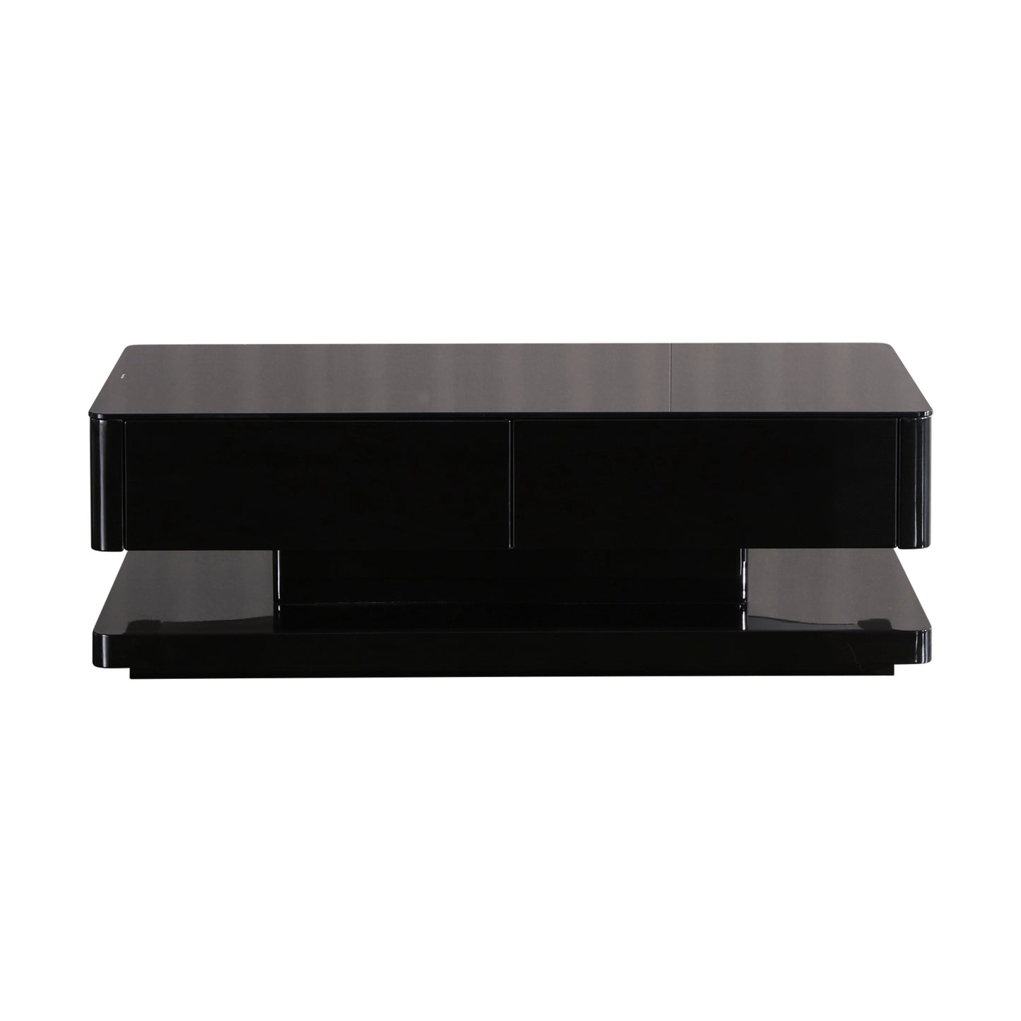 Suprilla Shiny High Glossy Coffee Table with Both Side Drawer Storage