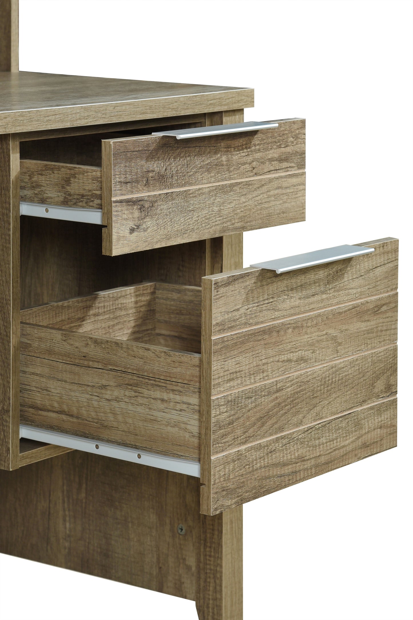 Cielo 2 Drawers Natural Wood Like MDF Study Desk with Pole Legs