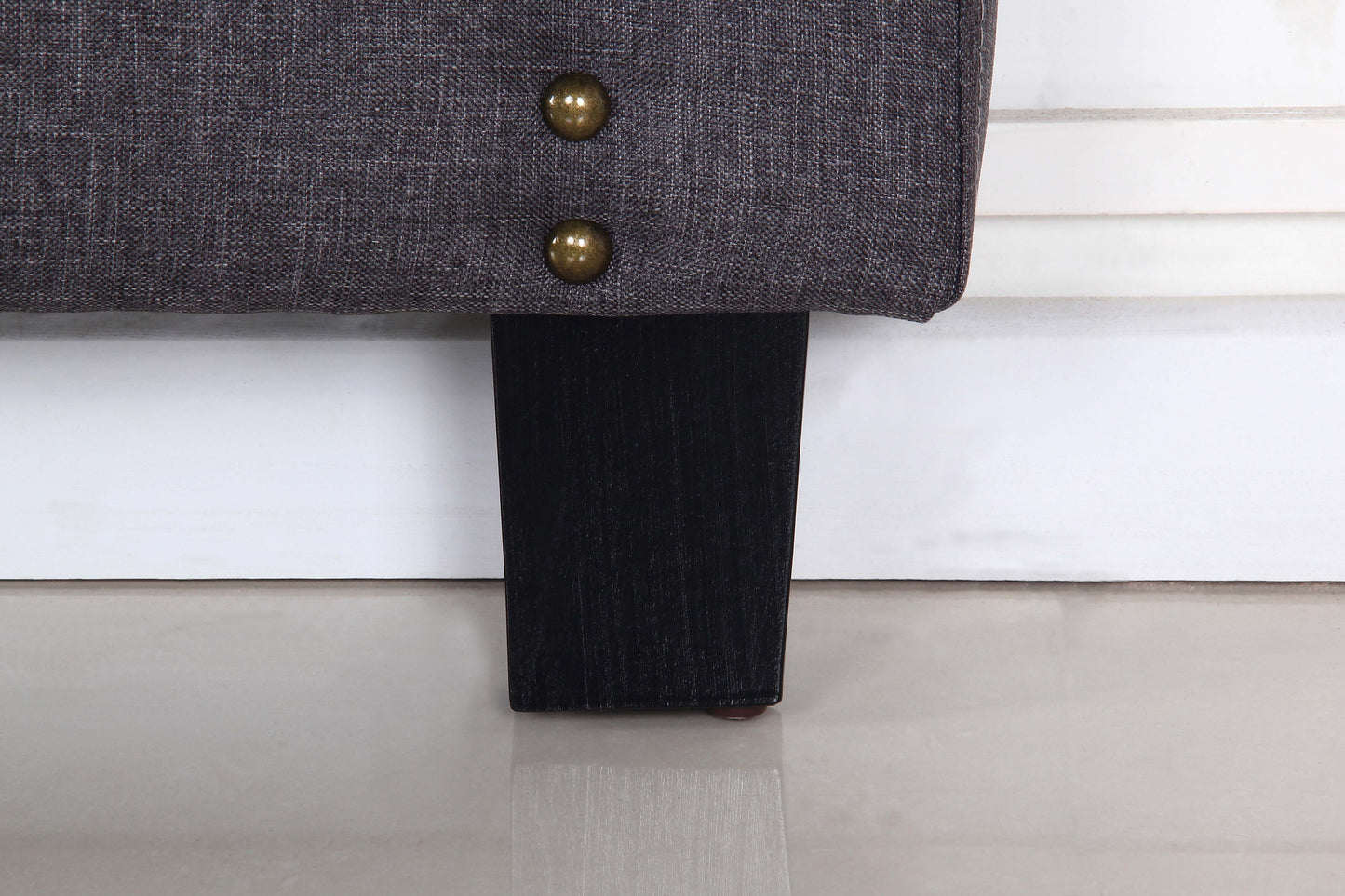 Enzo Multiple Colour Queen Headboard In Fine Linen Fabric Upholstery with Metal Studded Buttons