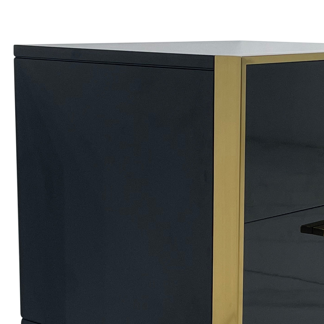 Dynasty Bedside Table with Stainless Steel Base