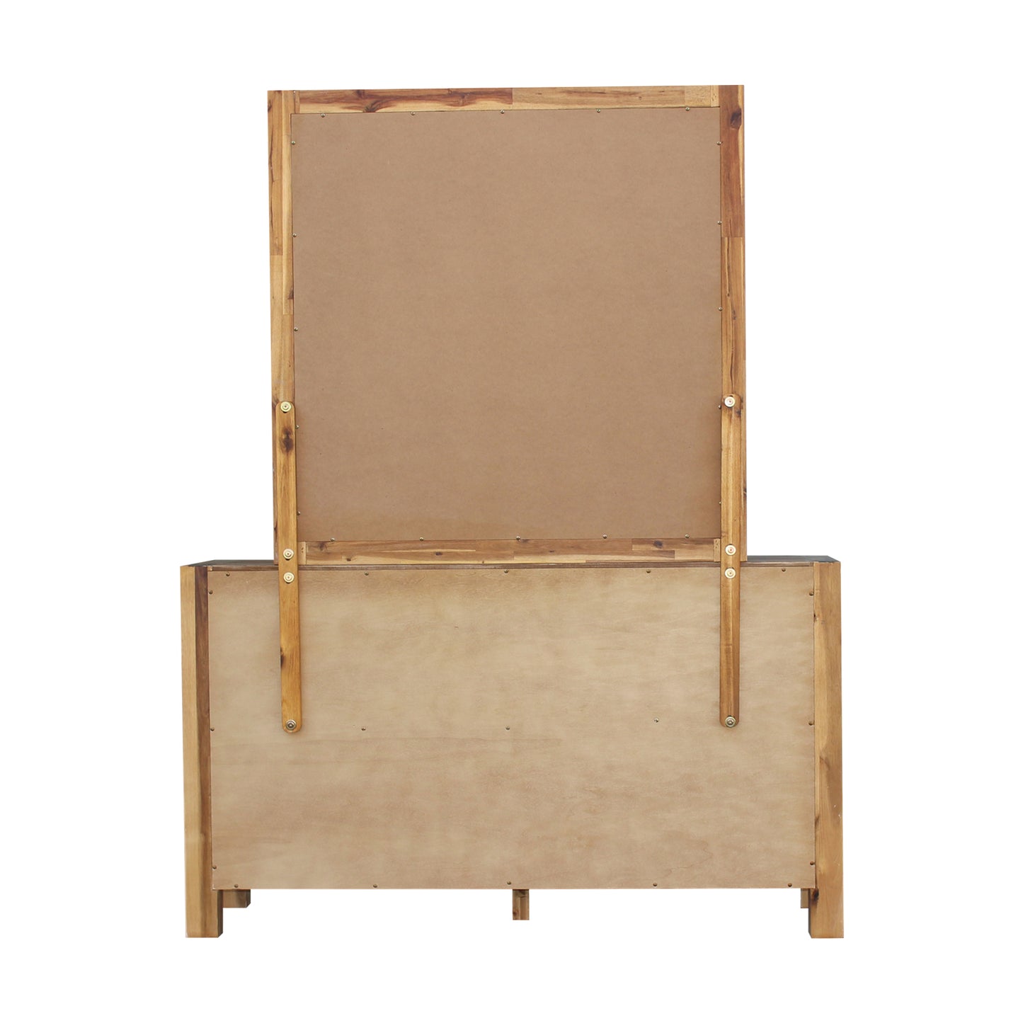 Nowra 6 Drawers Dressing Chest In Solid Acacia Timber with Mirror