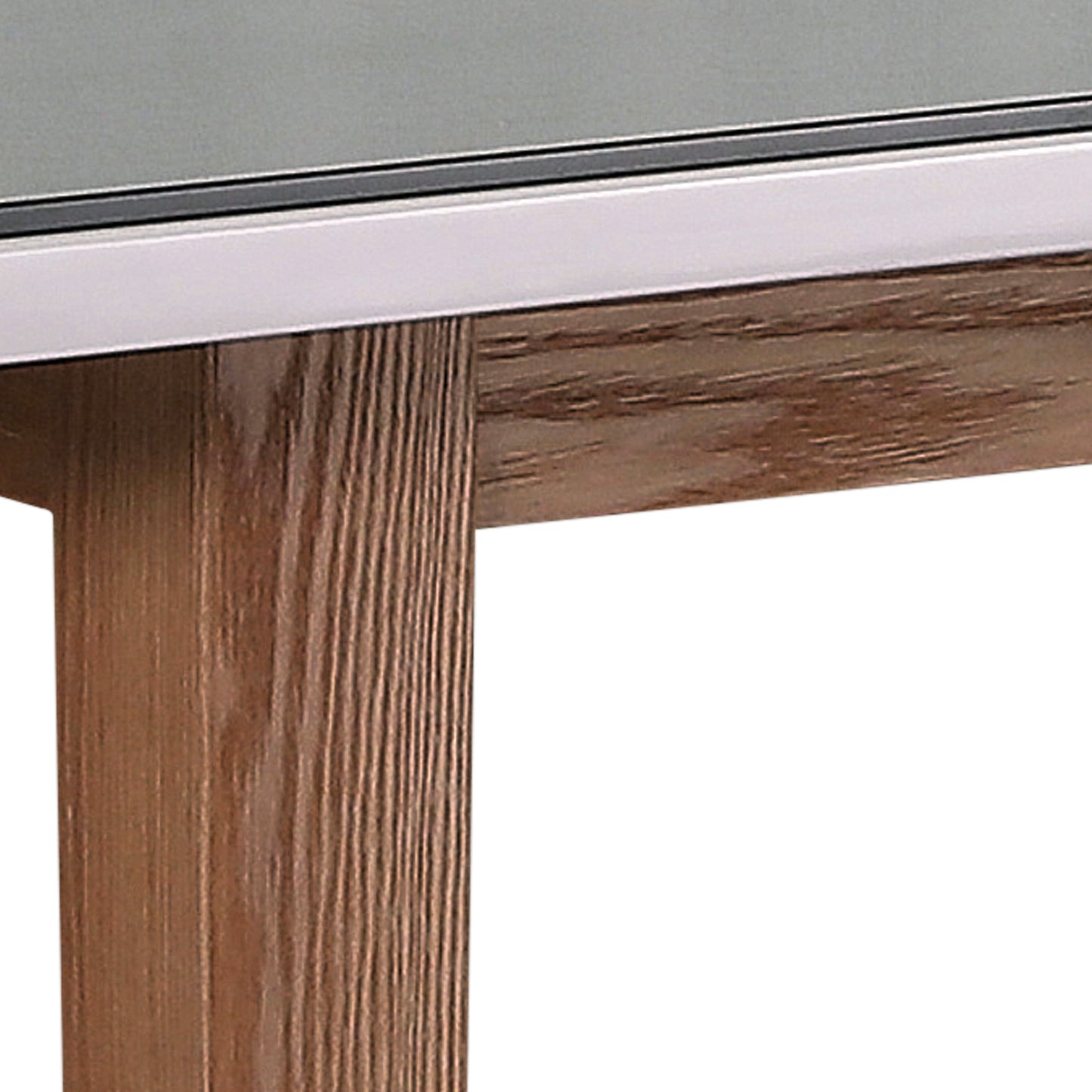 Galaxy Dining Table White Top with High Glossy Finish & Tempered Glass on Solid Wooden Base