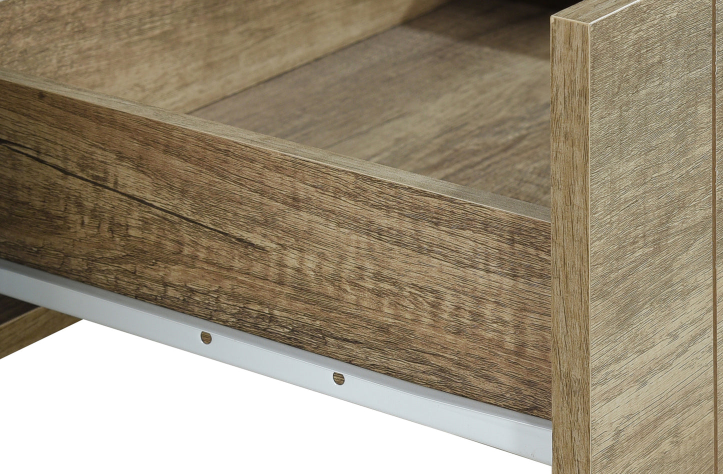 Cielo 2 Drawers Natural Wood Like MDF Study Desk with Pole Legs