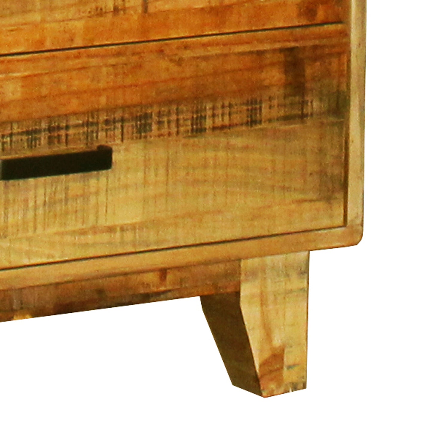 Woodstyle Dresser Solid Timber Light Brown 6 Drawers In Rustic Texture with Mirror