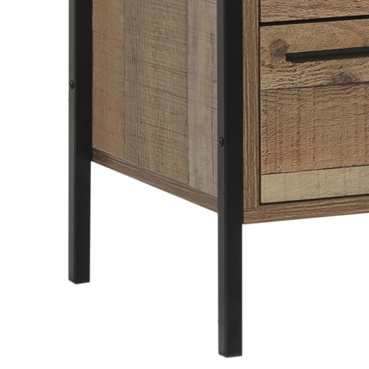 Mascot 2 Drawers Particle Board Bedside Table Night Stand In Oak Colour