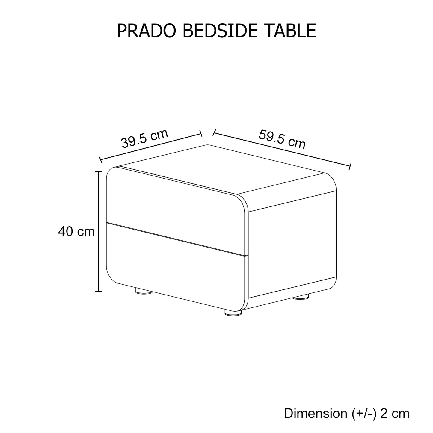 Prado Gloss MDF Black Bedside Table