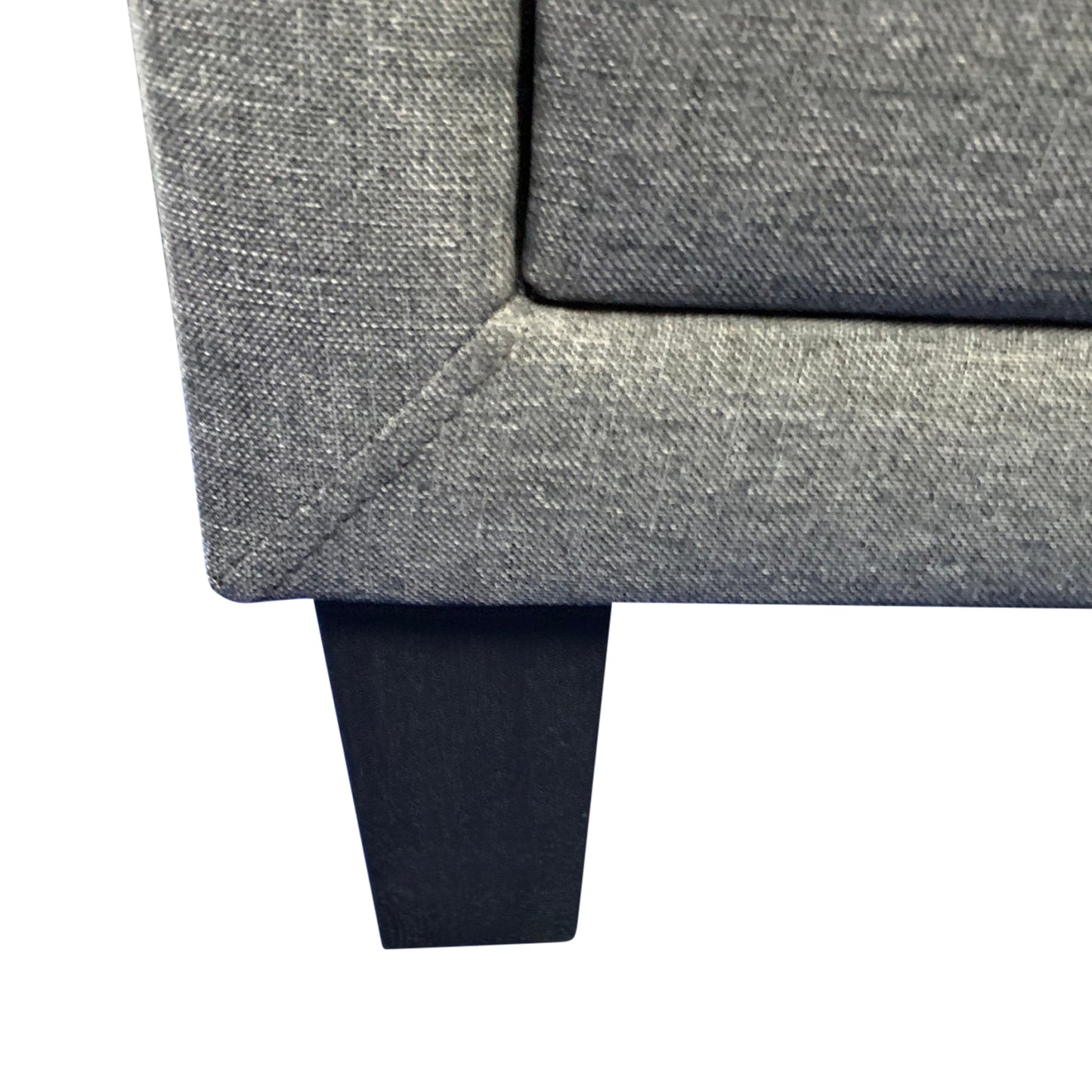 Megan Two Drawers Bedside Table Upholstery Fabric in Light Grey Colour