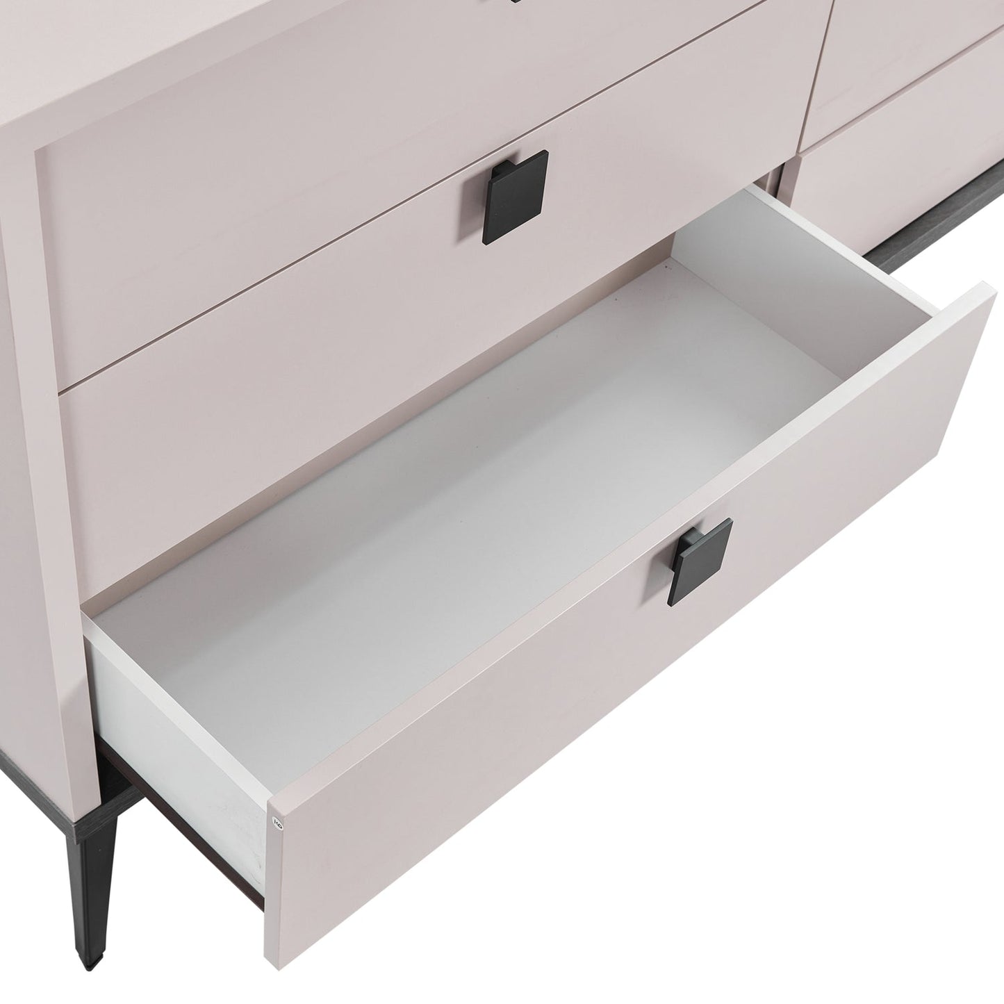 Maxwell Dresser MDF Melamine Finishing 6 Drawers Metal Handles Legs