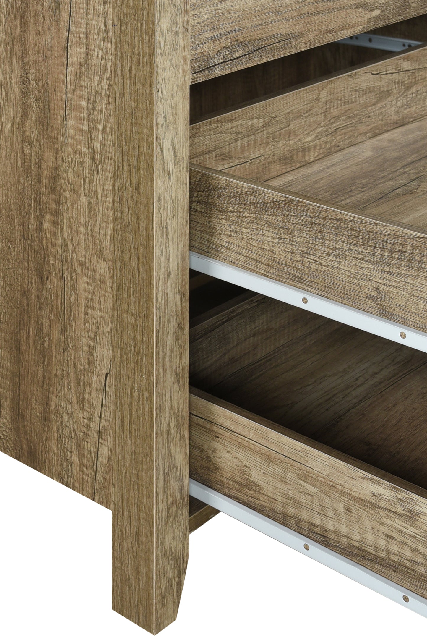 Cielo Natural Wood Like MDF 3 Drawers Dresser in Oak Colour with Mirror
