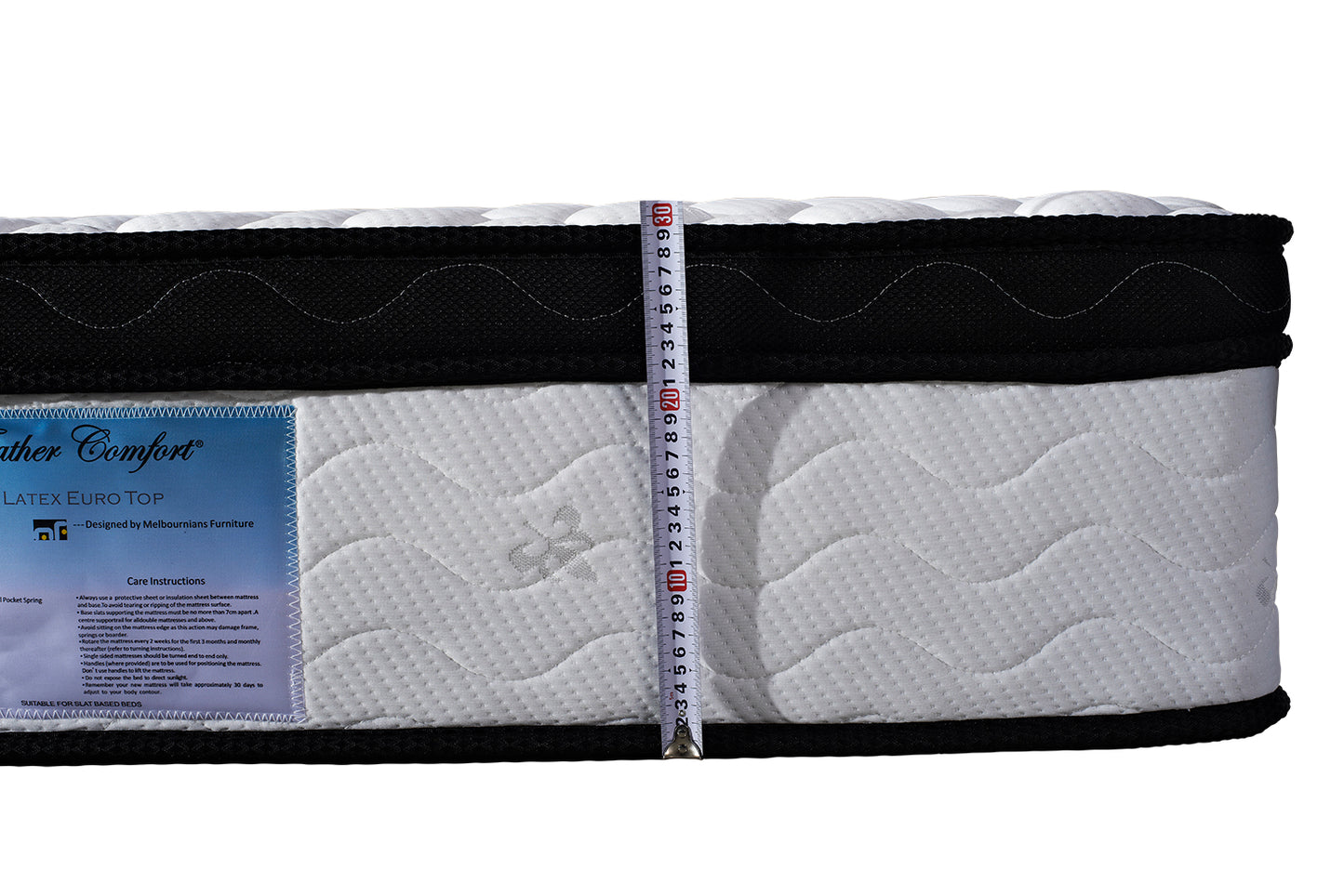 Latex Euro Top Pocket Spring Medium Firm Queen Mattress - 33cm Thick