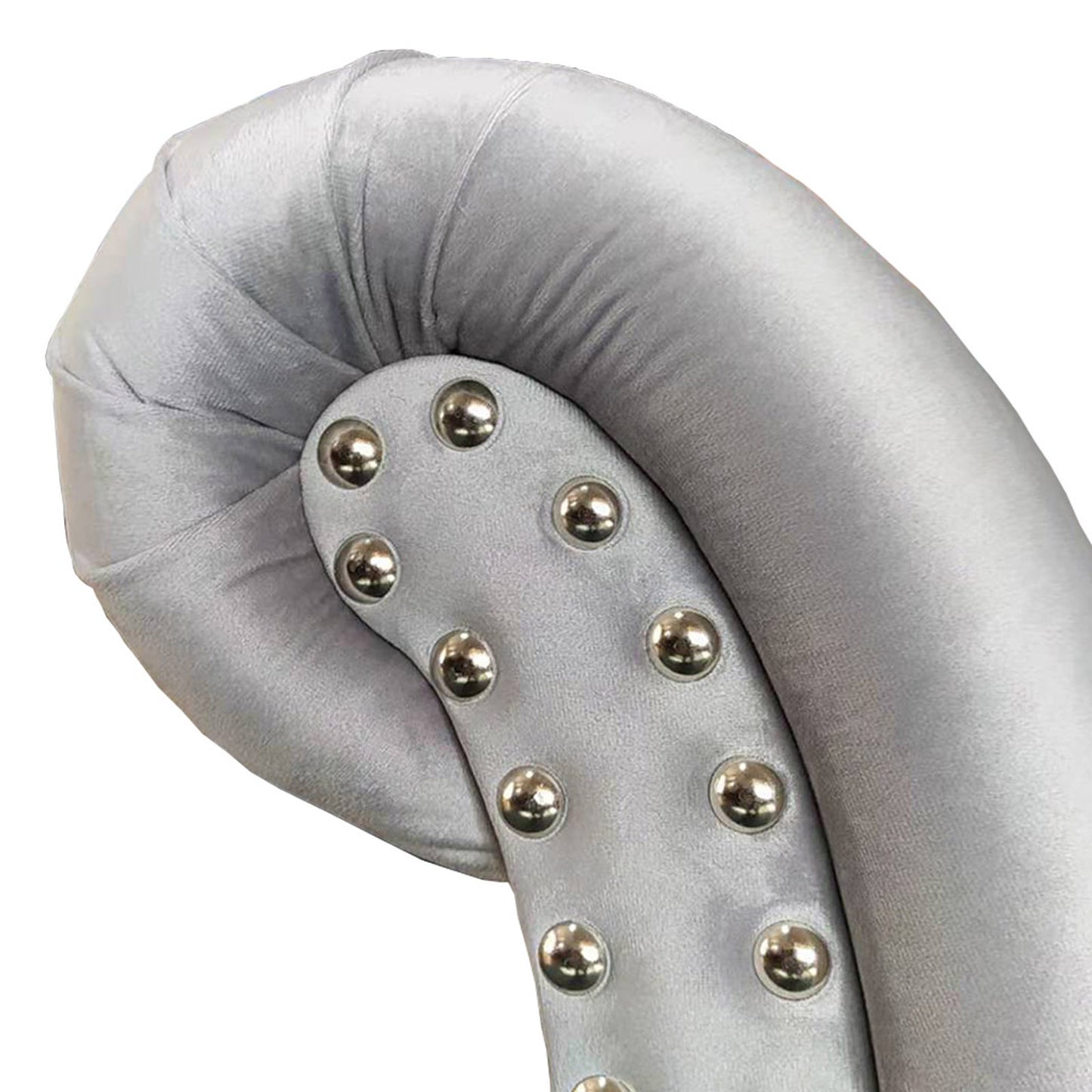 Elsa Sleigh Bedframe Velvet Tufted Deep Quilting Bed