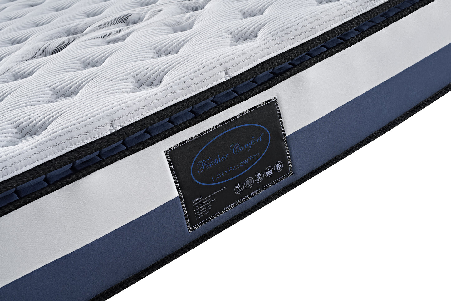 100% Natural Latex Layer Pillow Top Pocket Spring Medium Firm Mattress