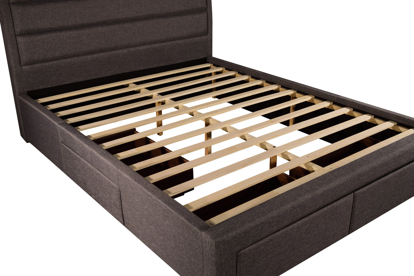 Megan Bed Light Grey Polyester Fabric