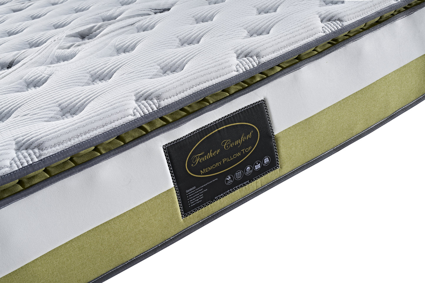 Hypo-Allergenic Memory Pillow Top Pocket Spring Foam Medium Firm Queen Mattress