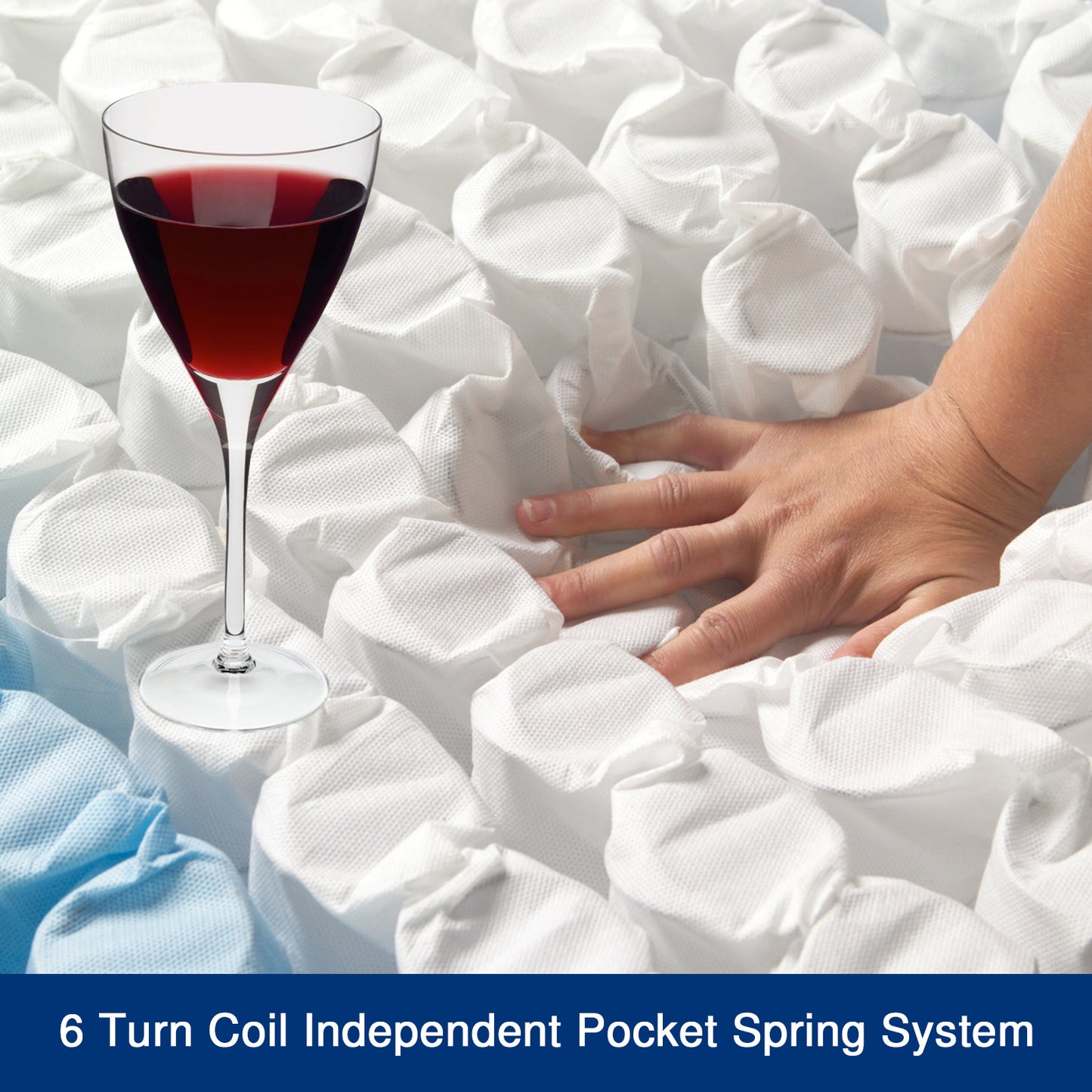 100% Natural Latex Layer Pillow Top Pocket Spring Medium Firm Mattress