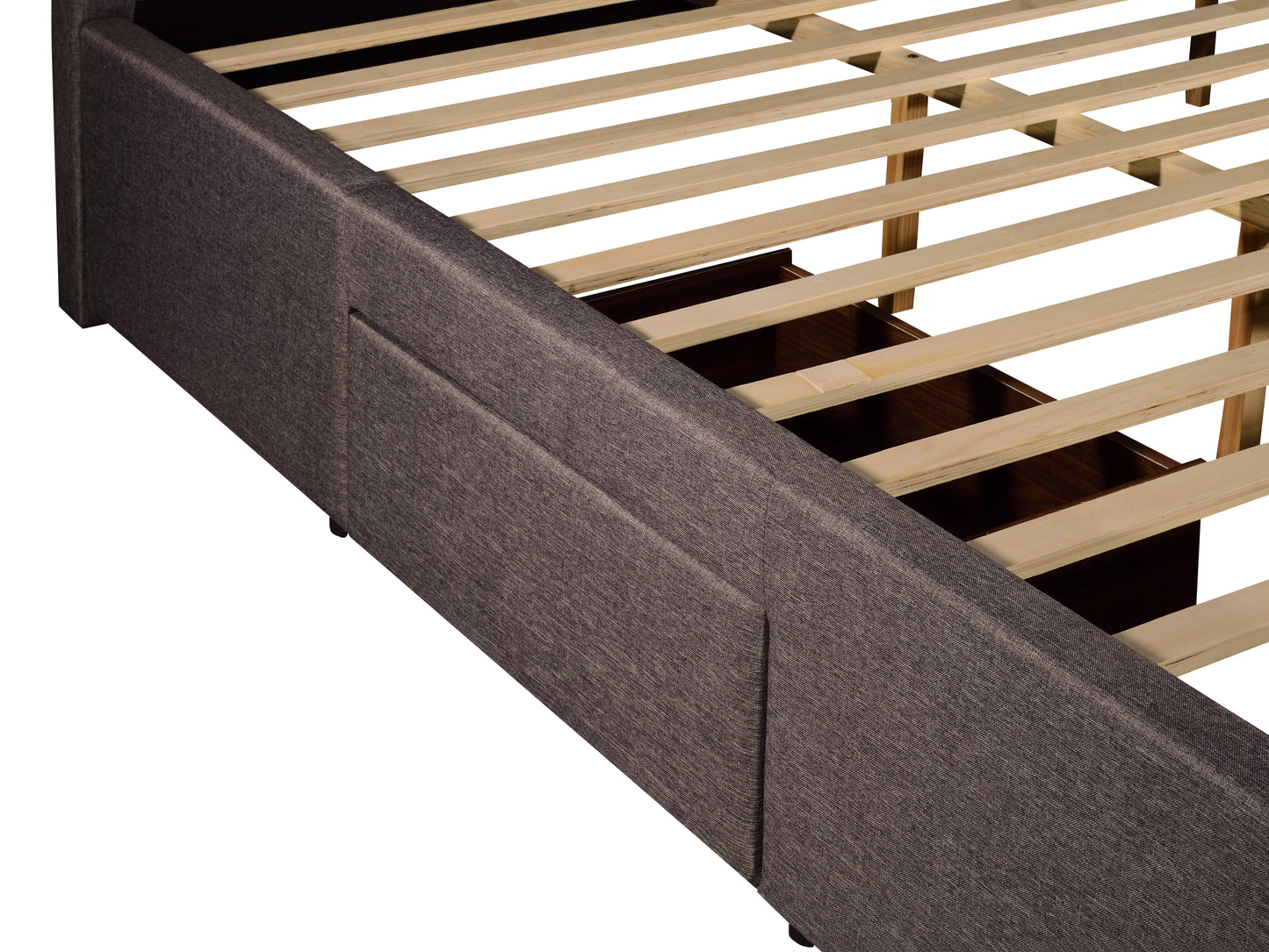 Megan Bed Light Grey Polyester Fabric