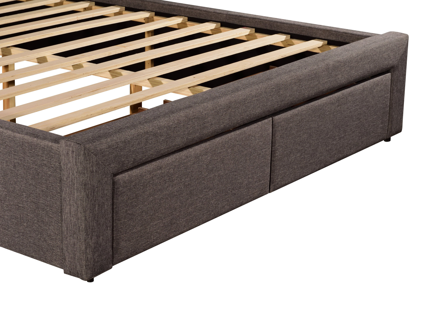 Megan Bed Light Grey Polyester Fabric