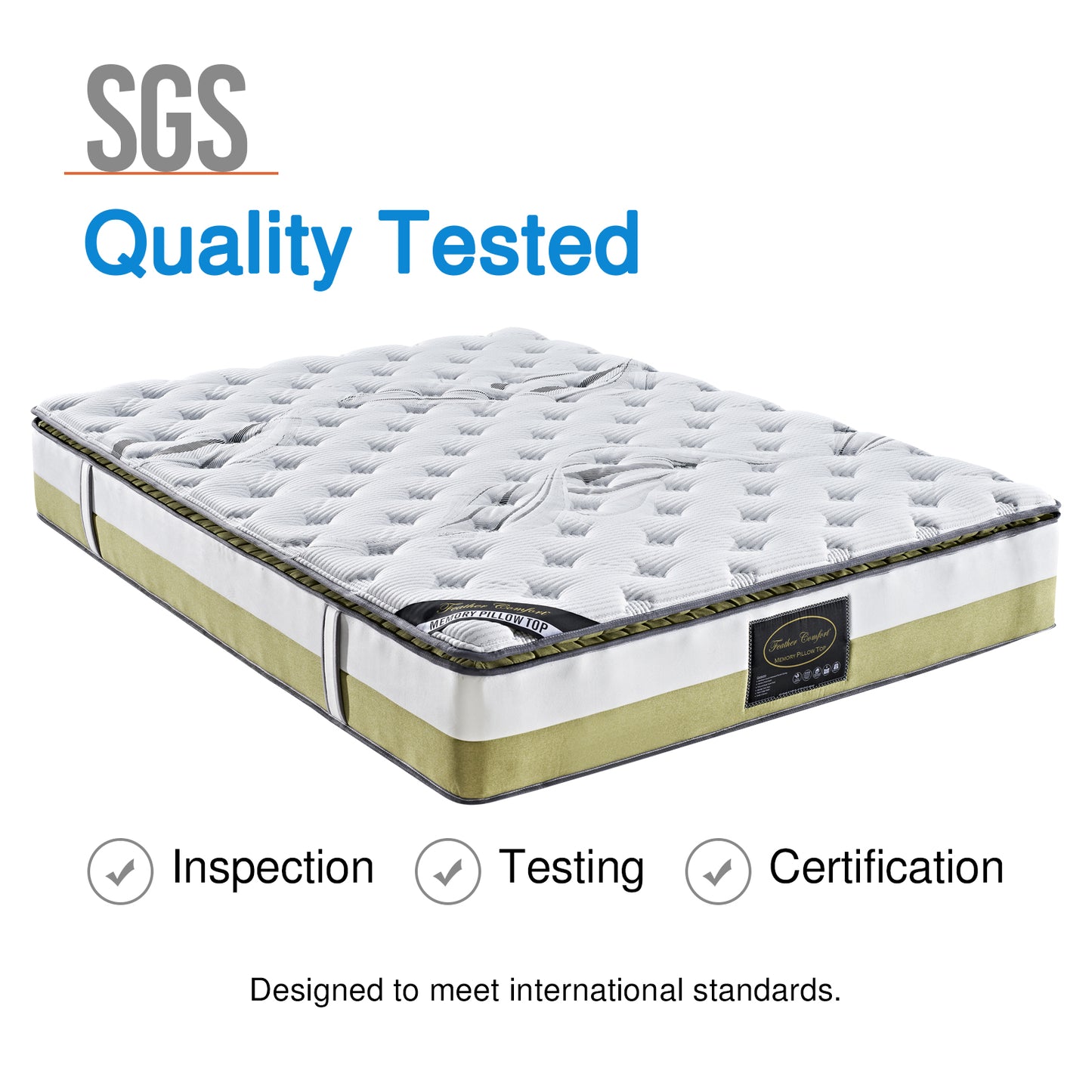 Hypo-Allergenic Memory Pillow Top Pocket Spring Foam Medium Firm Queen Mattress