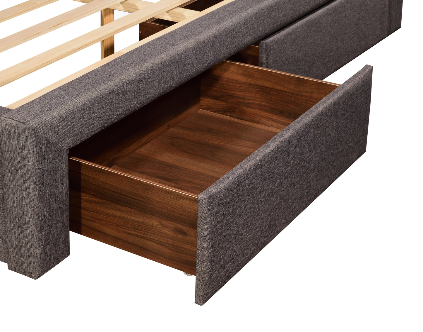 Megan Bed Light Grey Polyester Fabric