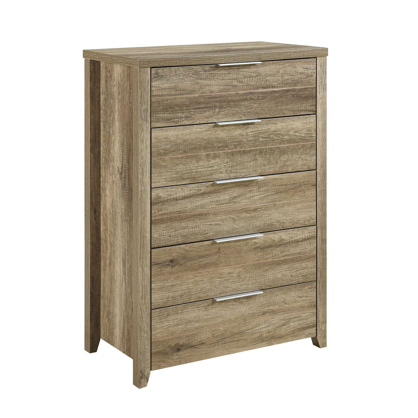 Cielo Natural Wood Like MDF Bedroom Suite 5 Pcs In Oak Colour with Dresser and Tallboy