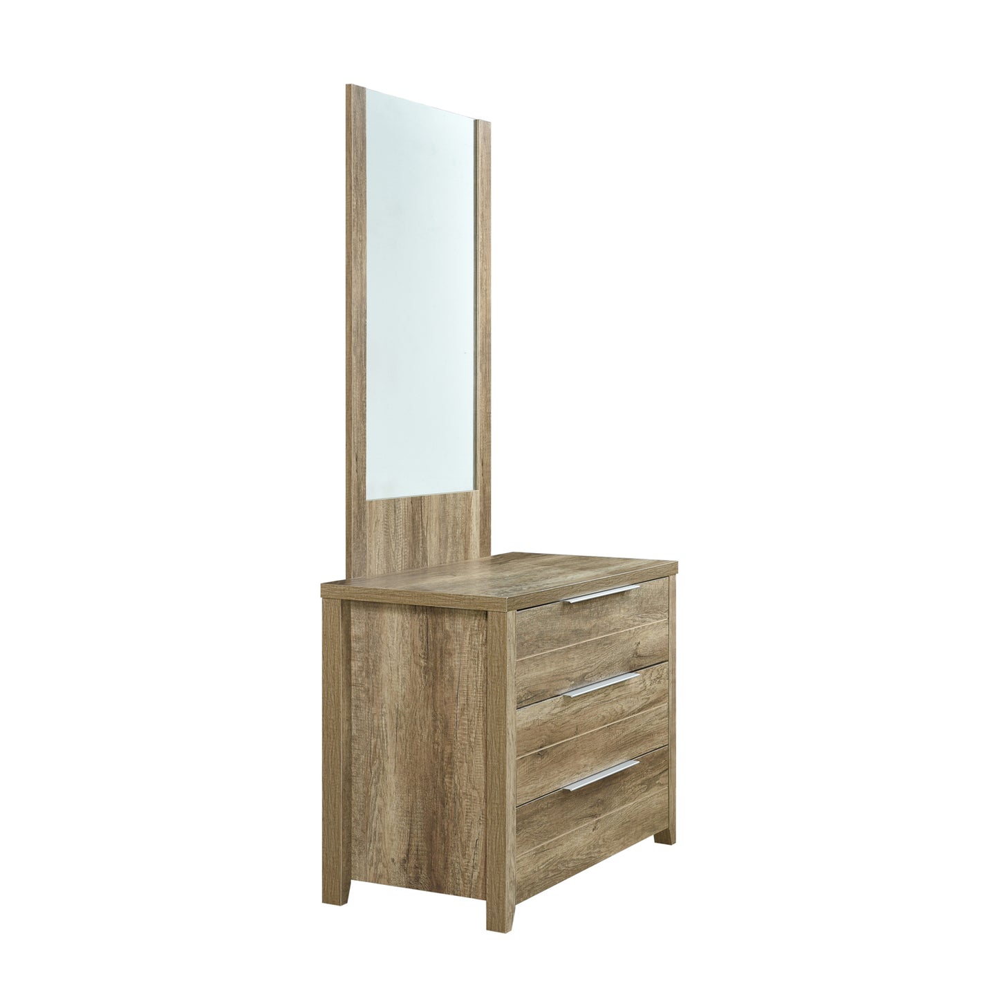 Cielo Natural Wood Like MDF Bedroom Suite 5 Pcs In Oak Colour with Dresser and Tallboy
